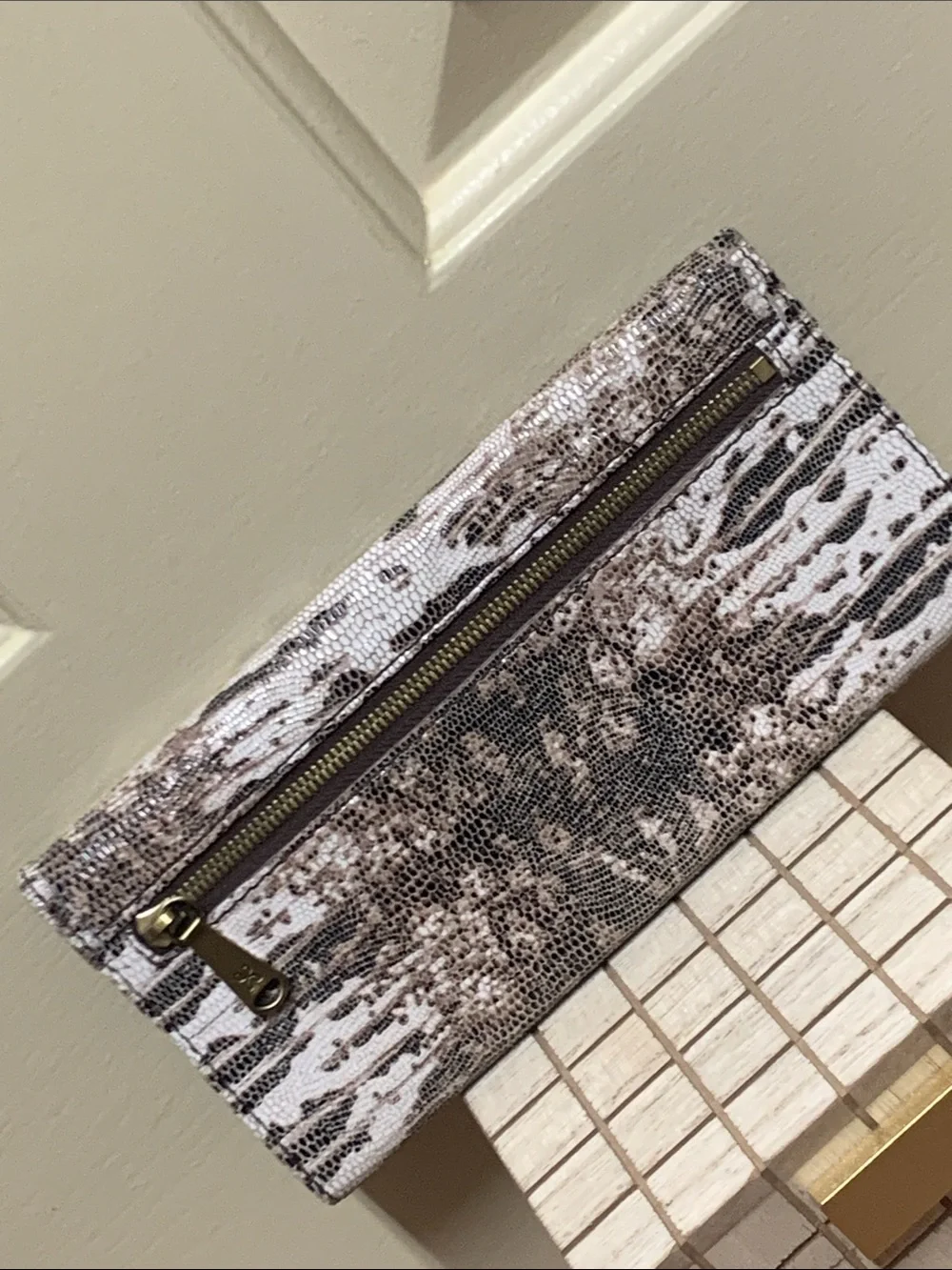 HOBO Snake Print Leather Wallet